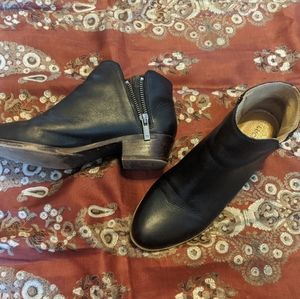 Lucky Brand Leather Burklee Bootie Double Zipper